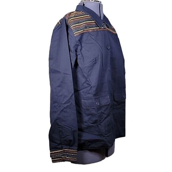 NWOT Denim & Co Twill Utility Jacket with Embroidery Sz M - Picture 2 of 14